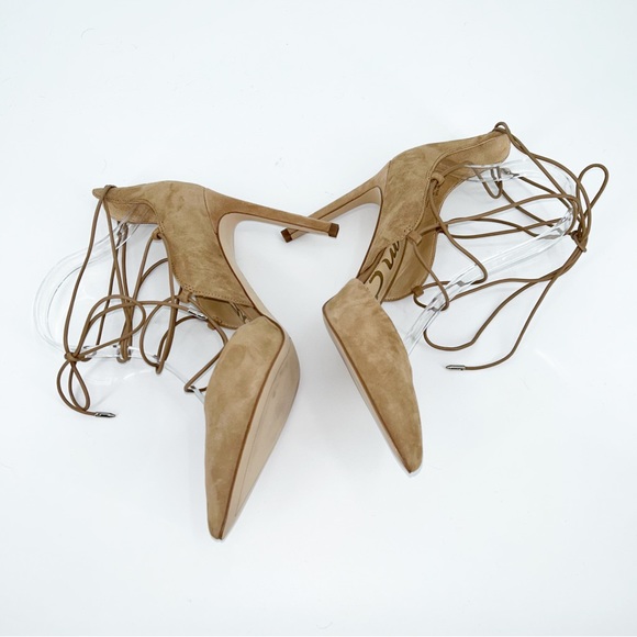 Sam Edelman Helaine Tan Suede Strappy Heels Size 9 - Picture 4 of 9